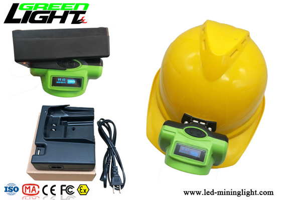 ABS / PC LED Miners Cap Lamp 13000lux Support USB Fast Charge With OLED Screen