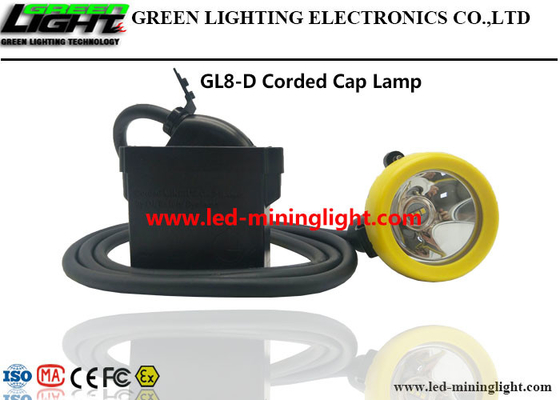 Lightweight LED Miners Cap Lamp 10000lux 7.8Ah Lithium Ion With Silicon Button Cap