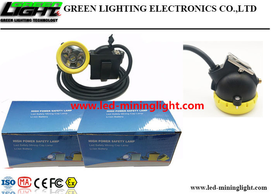 Lightweight LED Miners Cap Lamp 10000lux 7.8Ah Lithium Ion With Silicon Button Cap