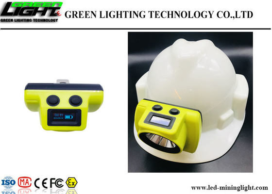 Hard Hats LED Miners Cap Lamp IP68 6.8Ah Battery Capacity With OLED Screen