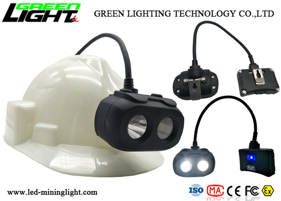 Double Lighting LED Miners Cap Lamp 10000lux 6.8Ah Battery With Big OLED Display