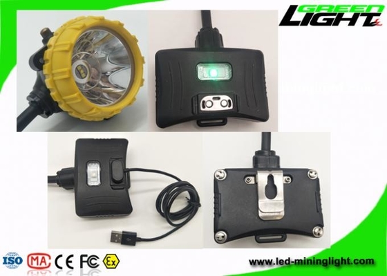 High Beam Mining Cap Lights 6.8Ah Panasonic Battery SOS With Rear Warning Light