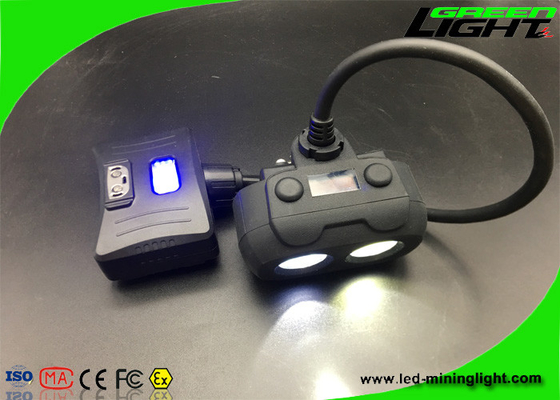 Dual Beam Rechargeable LED Headlamp IP68 Waterproof Light With Cree Led 15000lux