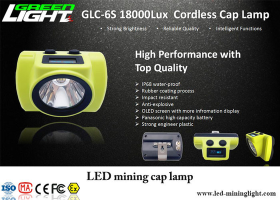 18000lux Brightness LED Miners Cap Lamp One Main Light Two Auxiliary Lights