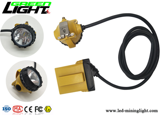 Portable 25000Lux Rechargeable LED Headlamp , 10.4Ah Corded Mining Cap Lamp IP68