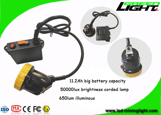 Anti Corrosion Hunting Mining Hard Hat Lights High Power Headlamp 50000lux Brightness