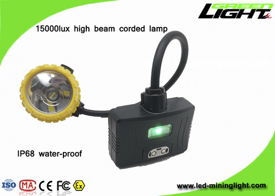 Aluminum 450mA 1.7W 15000lux Semi corded Mining Headlight