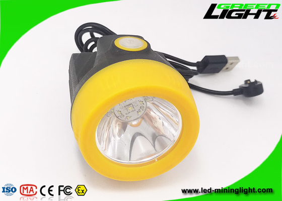 110LUM 300mA LED Mining Helmet Lamp USB Charging Underground 1.1W