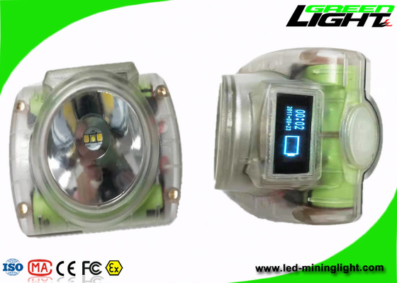 6800mA Waterproof Rechargeable LED Mining Headlamp 232lum 13000Lux Smart OLED Display