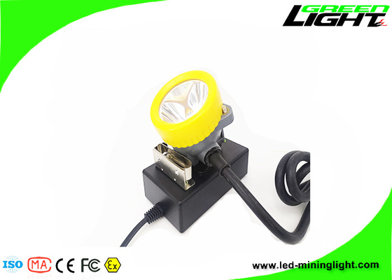 15000Lux 6.6Ah Corded LED Cap Lamp 1.67W IP68 Waterproof For Mining Tunneling