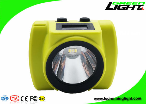 6.8Ah Miners Cordless Cap Lamp 18000lux IP68 Waterproof With OLED Screen Bayer Flame Retardant Material