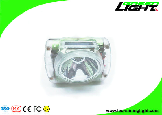 Transparent 13000 Lux Cordless Led Mining Lights IP68 Waterproof Cree Led With OLED Screen Miner Headlamp