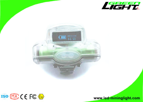 Transparent 13000 Lux Cordless Led Mining Lights IP68 Waterproof Cree Led With OLED Screen Miner Headlamp