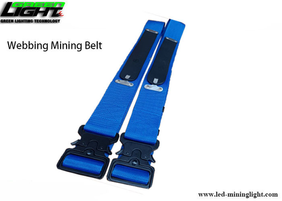 Blue Webbing Mining Waist Belt With Self Locking Clips Reflective Strip