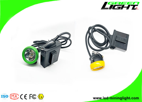 10000 Lux 18 Hours 7800 mAh LED Miners Cap Lamp Corded With Lower Power Warning Function