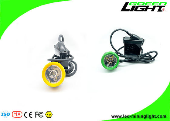 10000 Lux 18 Hours 7800 mAh LED Miners Cap Lamp Corded With Lower Power Warning Function