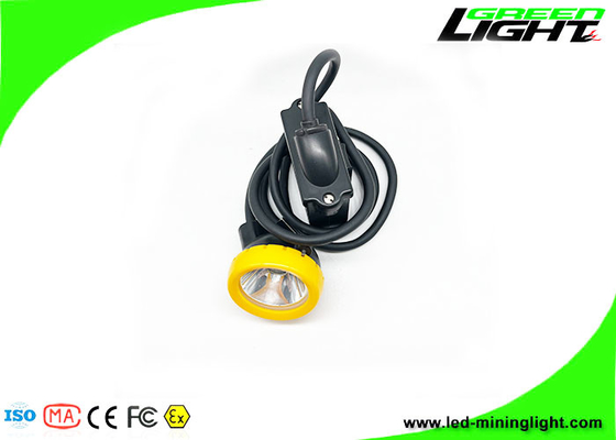 10000 Lux 18 Hours 7800 mAh LED Miners Cap Lamp Corded With Lower Power Warning Function
