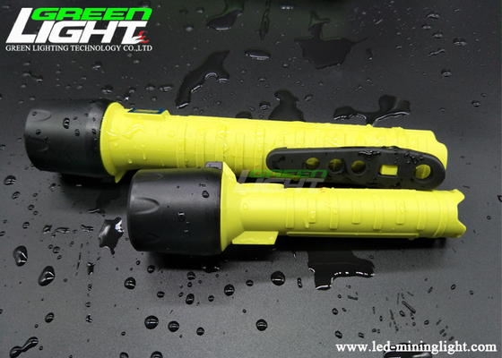 8 Hours Lightweight Led Flashlight Yellow Body Shell ABS Impact Resistant