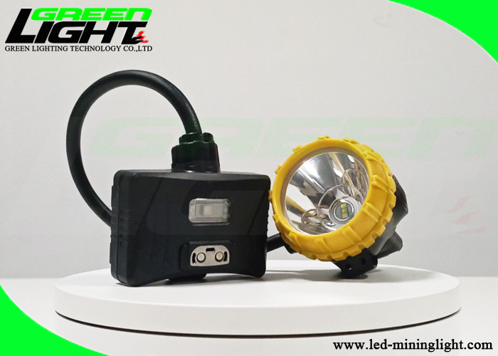 High Illuminance Semi Corded LED Miner Cap Lamp ABS Yellow Black Shell For Coal Mining