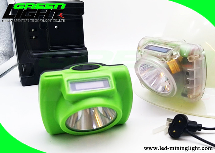 Fire Retardant Cordless Miner Cap Lamp 13000 Lux Brightness With Battery Status Display