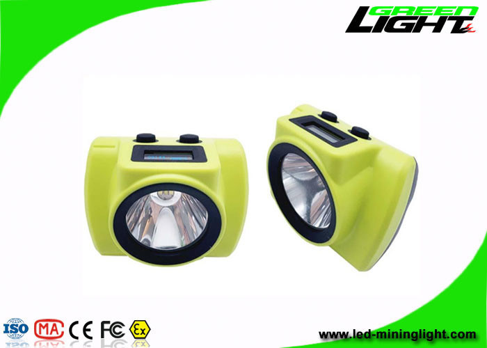 6.8Ah Miners Cordless Cap Lamp 18000lux IP68 Waterproof With OLED Screen Bayer Flame Retardant Material