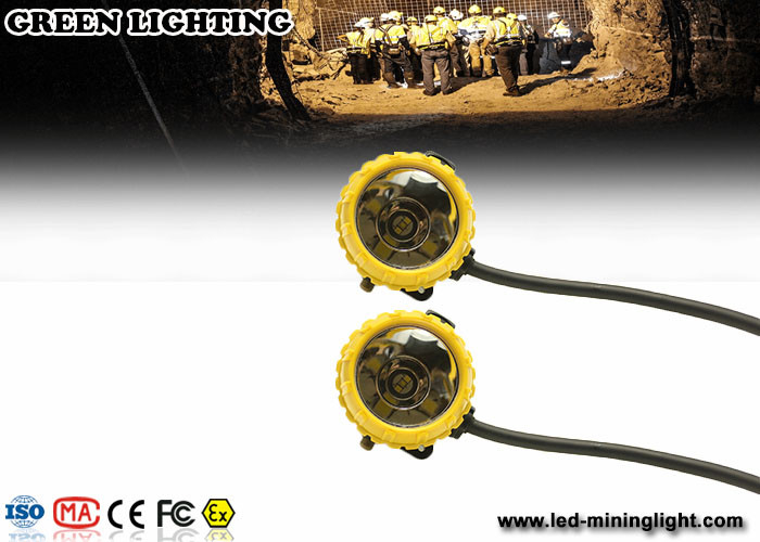 Yellow Semi Cored Led Cap Lamp Underground Mining 20 Hours Long Working Time