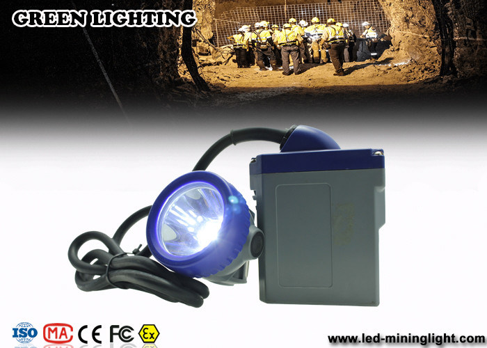 6.6Ah Battery Brass Miners Rechargeable Led Headlight with Blue PC Bezel 10000lux Main LED