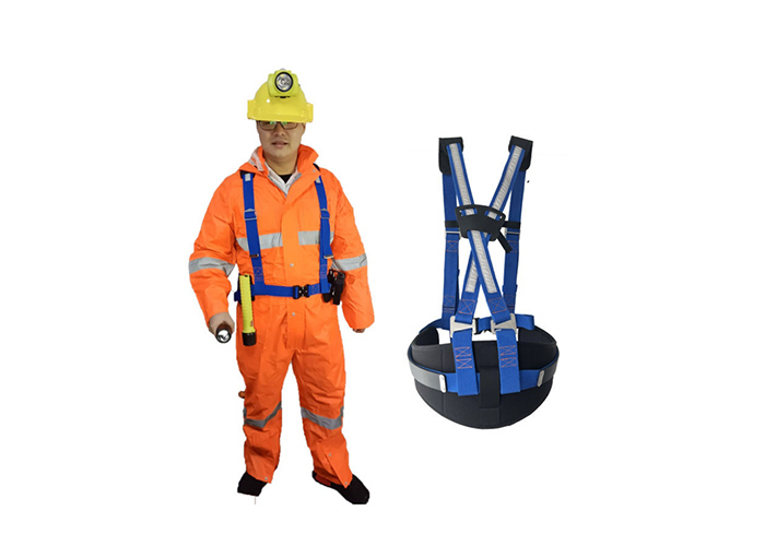 Polyester Material Adjustable Miners Safety Waist Belt With Shoulder Straps Waist Support Mining Belt