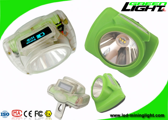 13000lux LED Cordless Mining Cap Lamps IP68 Waterproof  USB Charging With OLED Screen