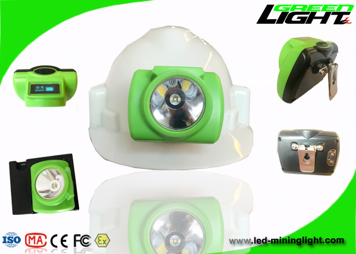 USB Charging Led Cordless Mining Light , Cap Lamp Mining PC Beam Safety OLED Screen