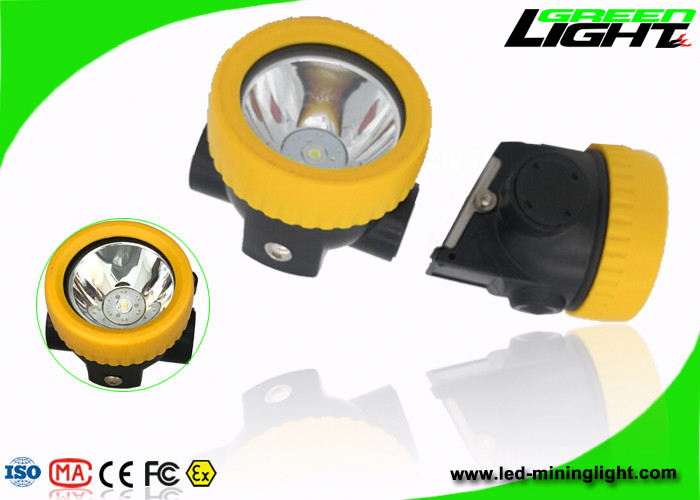 IP68 Waterproof Led Mining Cap Lamp , Hard Hat Led Lights ABS Material 2.2Ah Battery