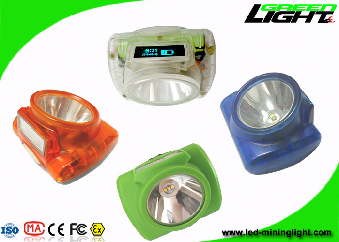 USB Rechargeable Led Mining Cap Lamp OLED Screen Display Cordless Anti - Explosive
