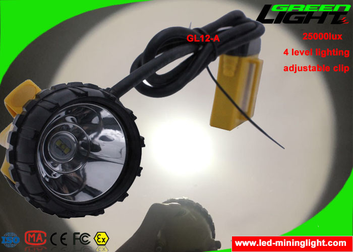 Ultra Bright LED Mining Headlight 10.4Ah IP68 With Cable SOS Low Power Warning