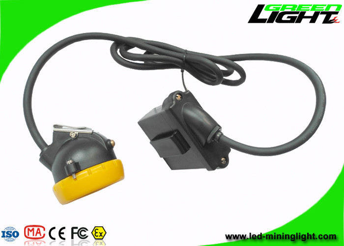 IP68 Led Miners Cap Lamp 10000lux 7.8Ah Li - Ion Battery With Silicon Button Cap