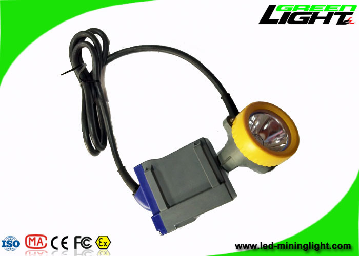 Hard Hat Coal Miners Headlamp 15000lux High Beam 6.6Ah Rechargeable Li - Ion Battery