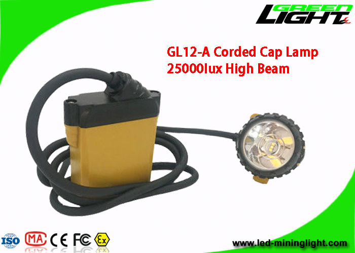Coal Mining Cap Lights Hard Hat 10.4AH IP68 25000lux High Beam With 2A Charger