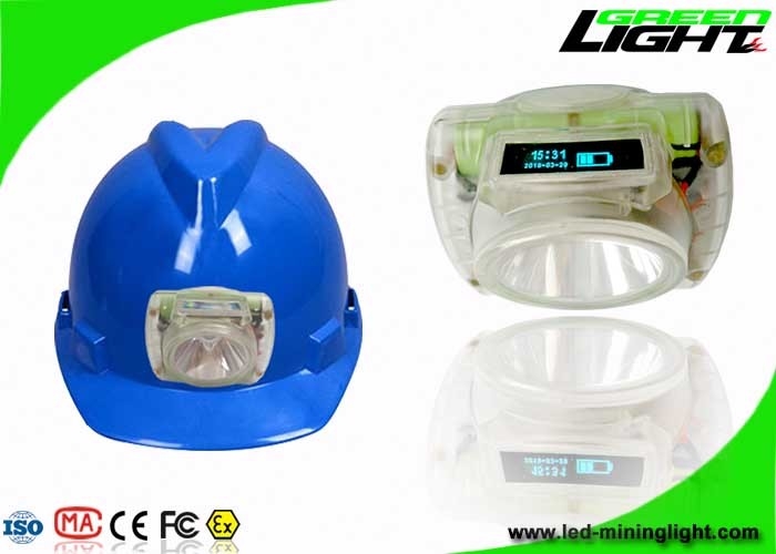Portable Lightweight LED Coal Miners Lamp 6.8Ah Rechargeable Battery With OLED Screen