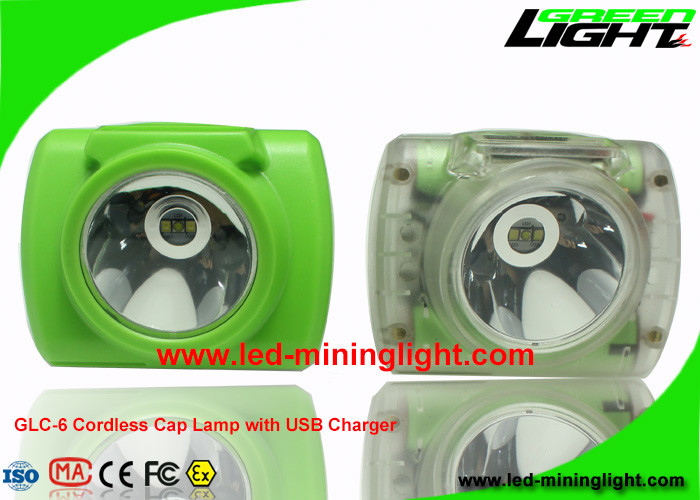 Dual High Low Beam Cordless Miners Cap Light Waterproof With Digital Battery Capacity Display