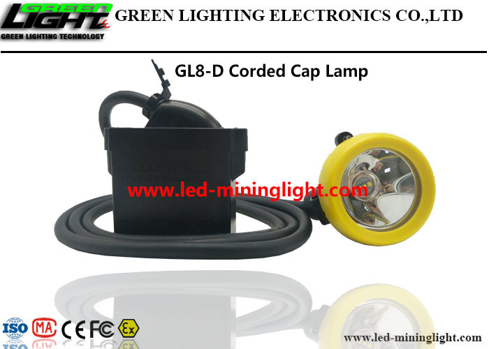 Lightweight LED Miners Cap Lamp 10000lux 7.8Ah Lithium Ion With Silicon Button Cap