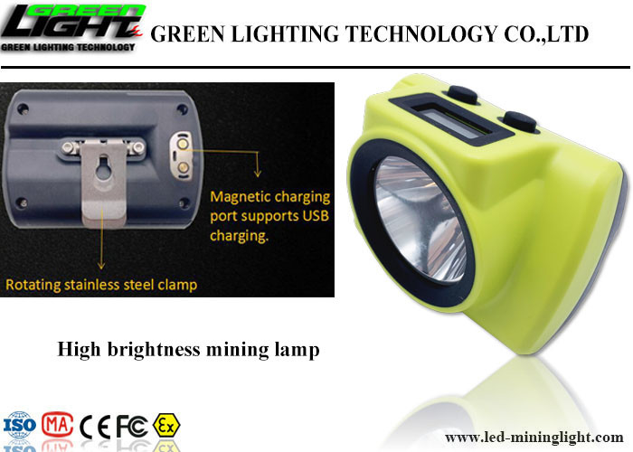 18000lux High Brightness LED Miners Cap Lamp OLED Screen For Battery Capacity Display