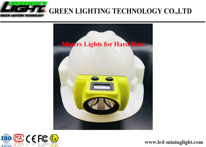 Hard Hats LED Miners Cap Lamp IP68 6.8Ah Battery Capacity With OLED Screen