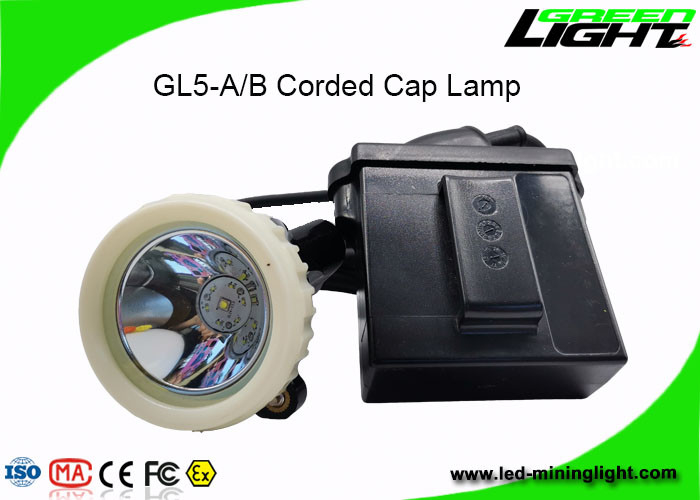 Rechargeable Li Ion Battery LED Miners Cap Lamp 10000lux High Beam For Tunnel