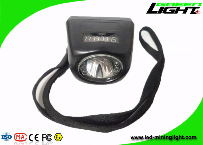Waterproof Digital Screen Miner Cordless Cap Lamp 4000 lux Silicone Button with Safety Rope ABS  PC