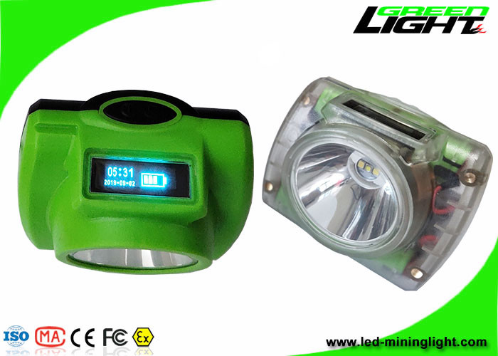 Portable Coal Mining Headlamp 13000 LUX Rechargeable Mining Cap Lamps With OLED Screen  Magnetic USB Chargigng