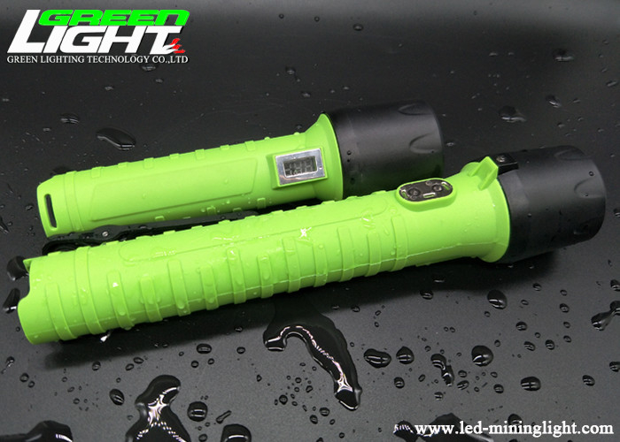 Waterproof Rechargeable Led Flashlight Miner Security Green Color 12000LUX