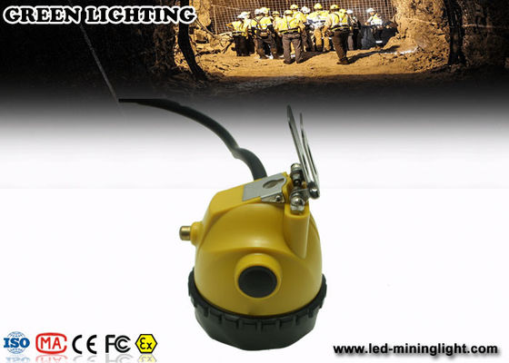 LED Two Charging Way IP68 Miners Cap Lamp with Warning Light , 28000lux Superbright
