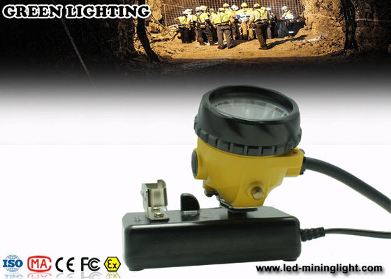 LED Two Charging Way IP68 Miners Cap Lamp with Warning Light , 28000lux Superbright